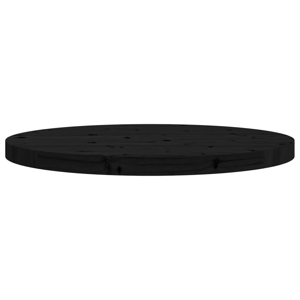 vidaXL Tablero de mesa redondo madera maciza de pino negro Ø60x3 cm