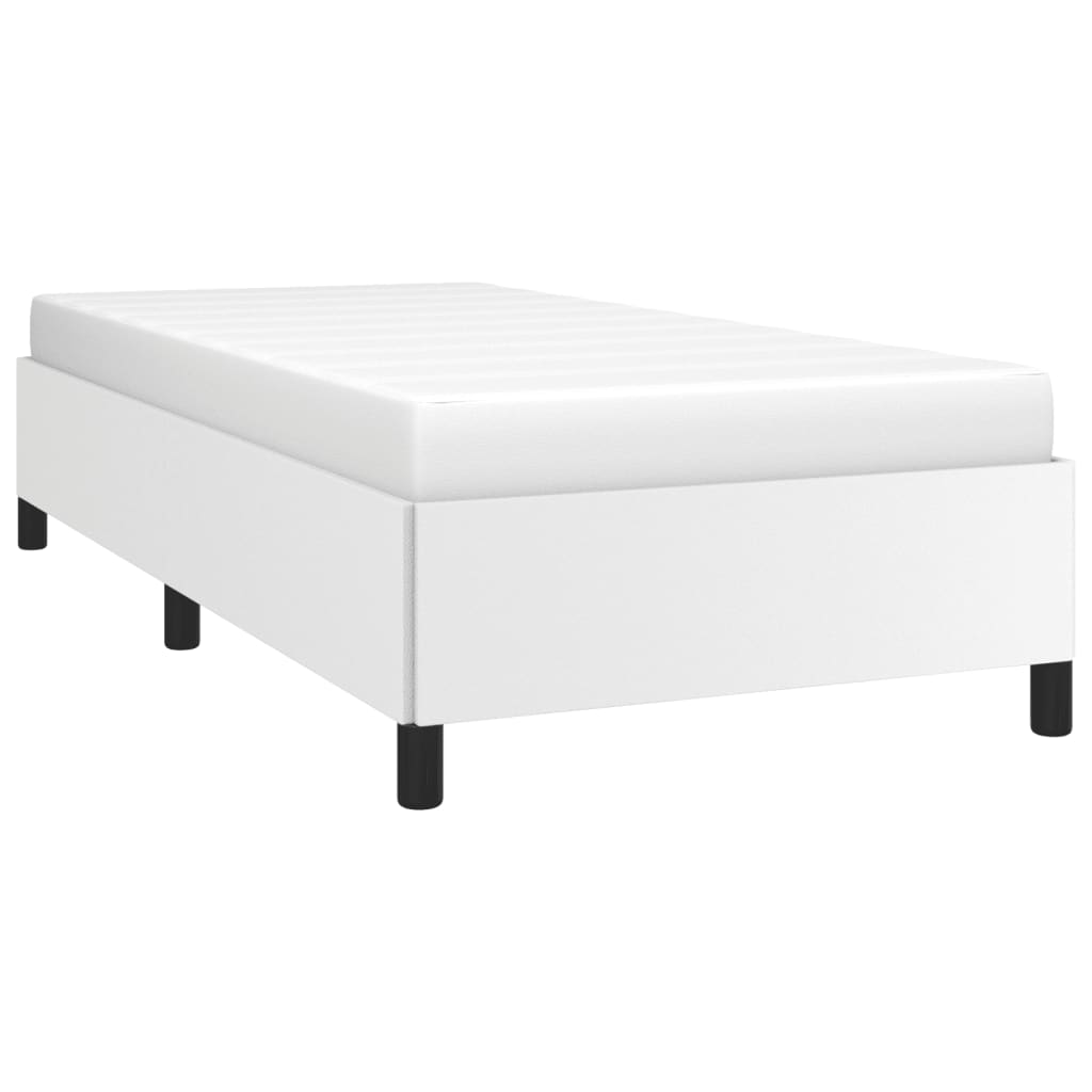 vidaXL Estructura de cama sin colchón cuero sintético blanco 90x190 cm