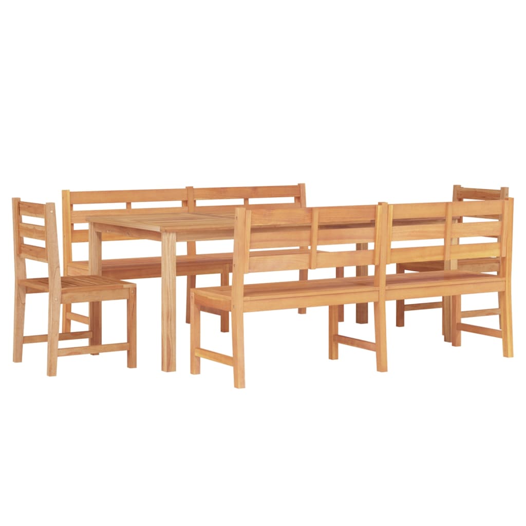 vidaXL Juego de comedor para jardín 5 piezas madera maciza de teca