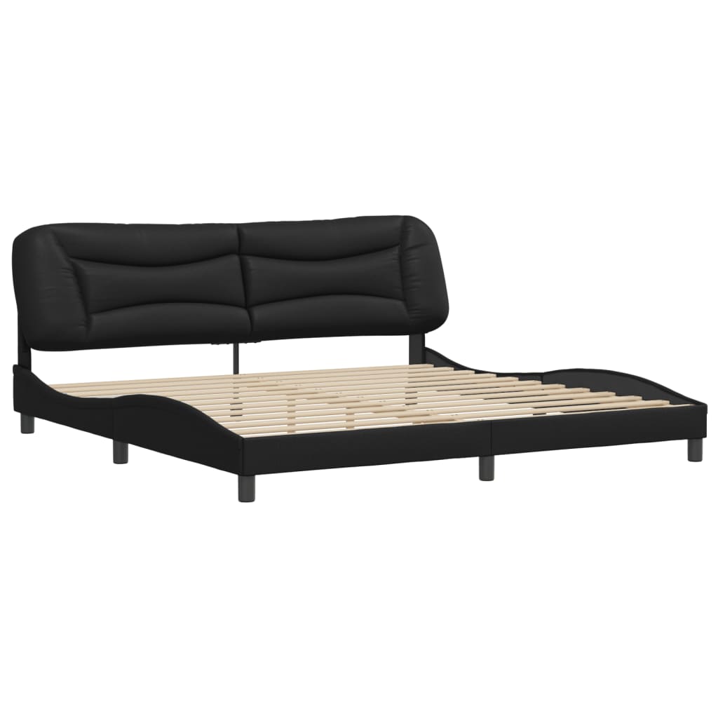 vidaXL Estructura de cama sin colchón cuero sintético negro 200x200 cm