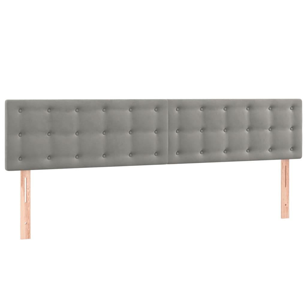 vidaXL Cabecero con LED de terciopelo gris claro 180x5x78/88 cm