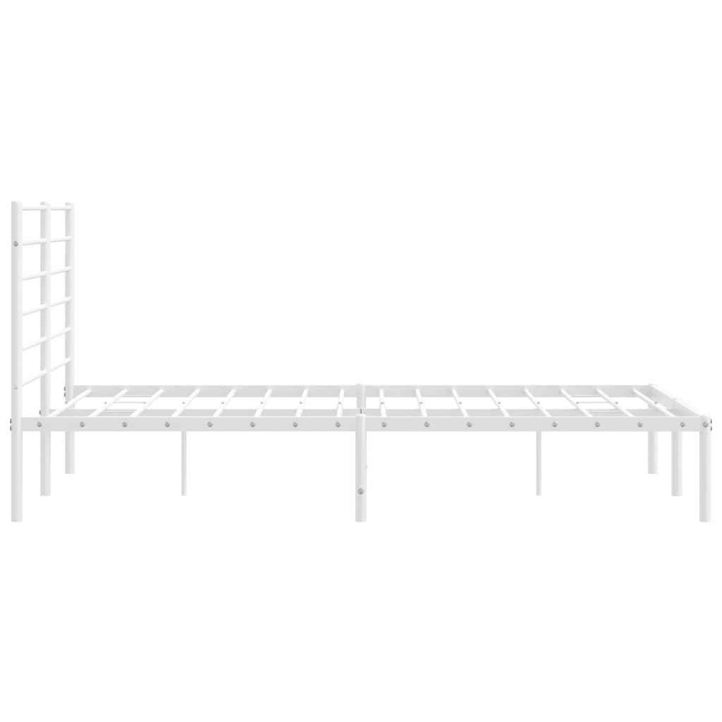 vidaXL Estructura cama sin colchón con cabecero metal blanco 135x190cm