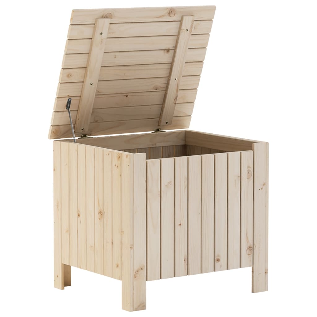 vidaXL Caja de almacenaje con tapa RANA madera maciza pino 60x49x54 cm