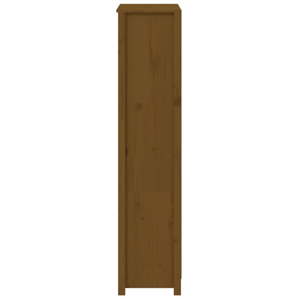vidaXL Aparador alto madera maciza de pino marrón miel 80x35x154 cm
