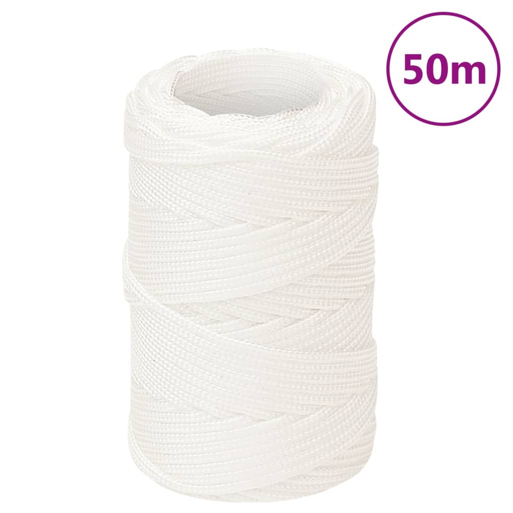 vidaXL Cuerda de barco polipropileno blanco intenso 2 mm 50 m