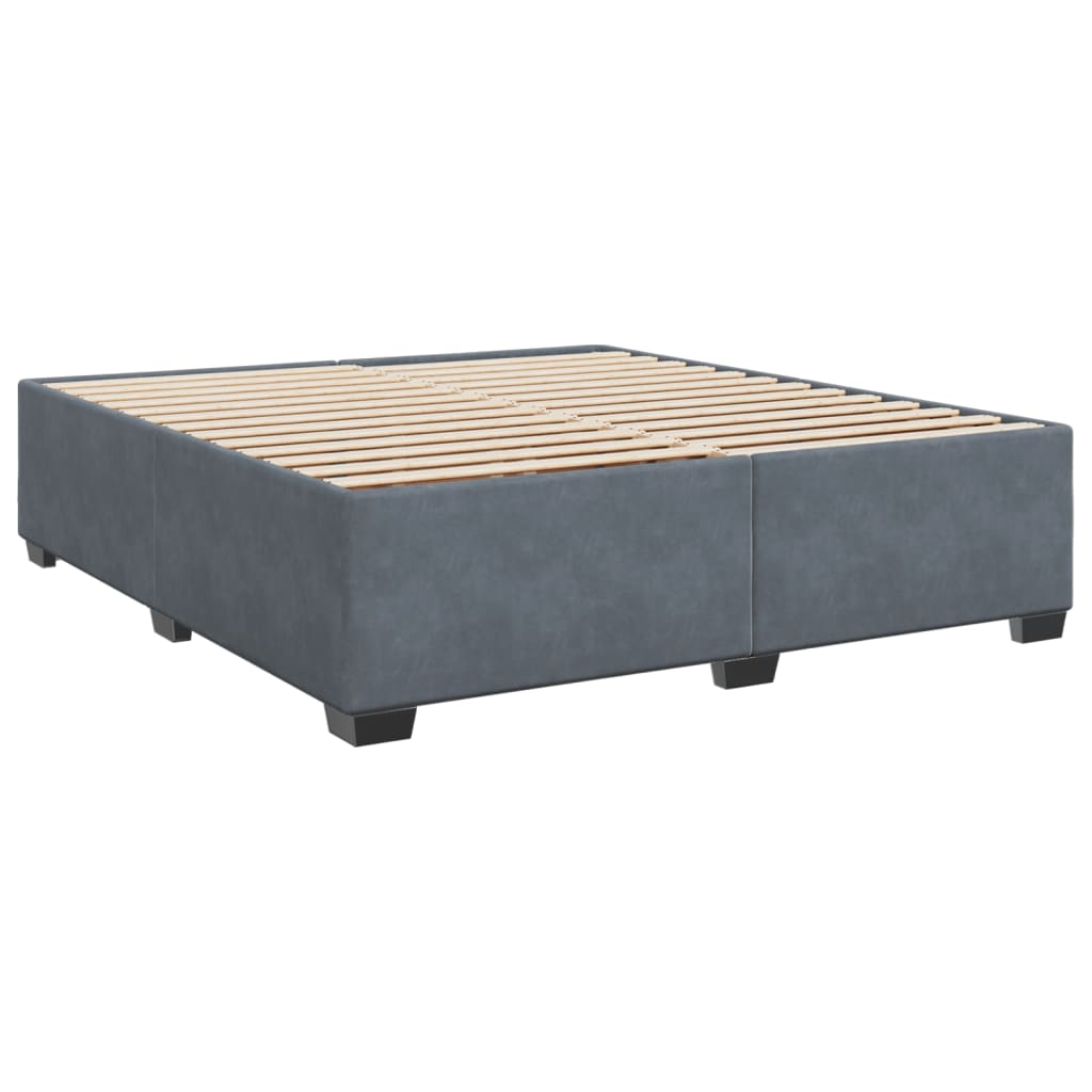 vidaXL Cama box spring con colchón terciopelo gris oscuro 200x200 cm