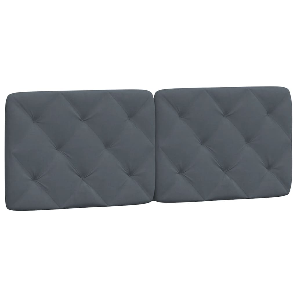 vidaXL Cabecero de cama acolchado terciopelo gris oscuro 120 cm