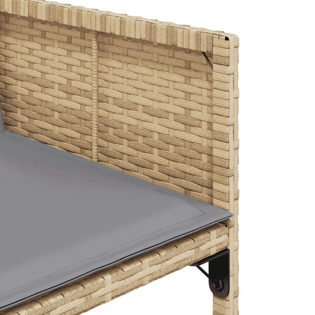 vidaXL Set comedor de jardín 11 pzas con cojines ratán sintético beige