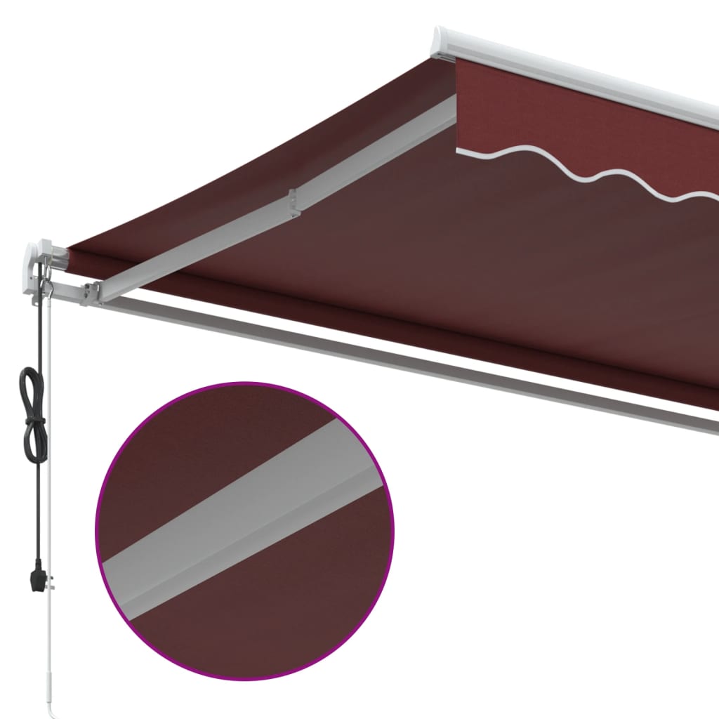 vidaXL Toldo retráctil automático burdeos 400x300 cm