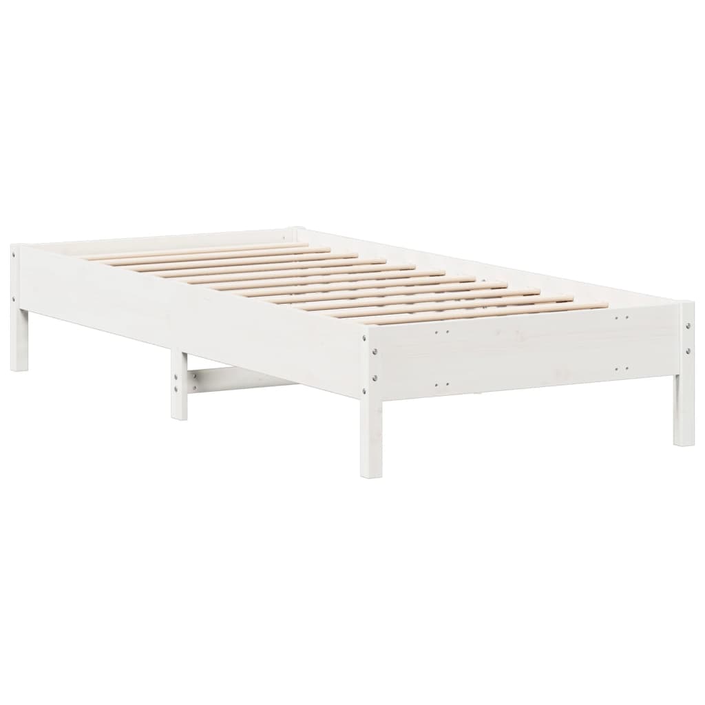 vidaXL Estructura de cama sin colchón madera de pino blanca 90x200 cm