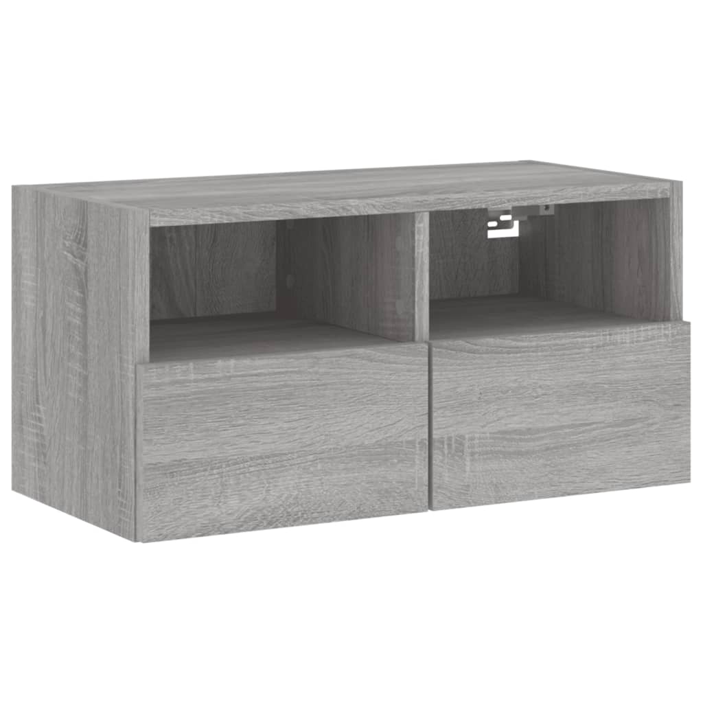 vidaXL Muebles de TV de pared 4 pzas madera de ingeniería gris Sonoma