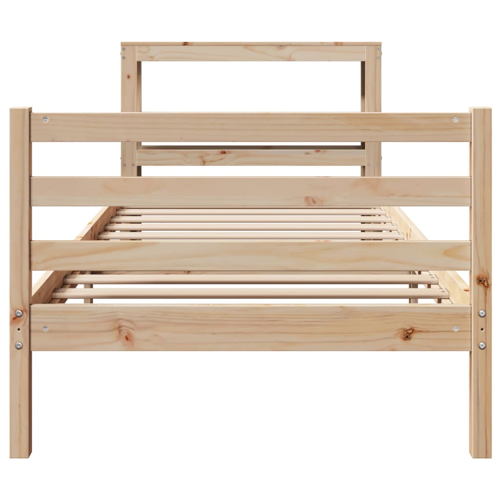 vidaXL Estructura de cama sin colchón madera maciza de pino 90x200 cm