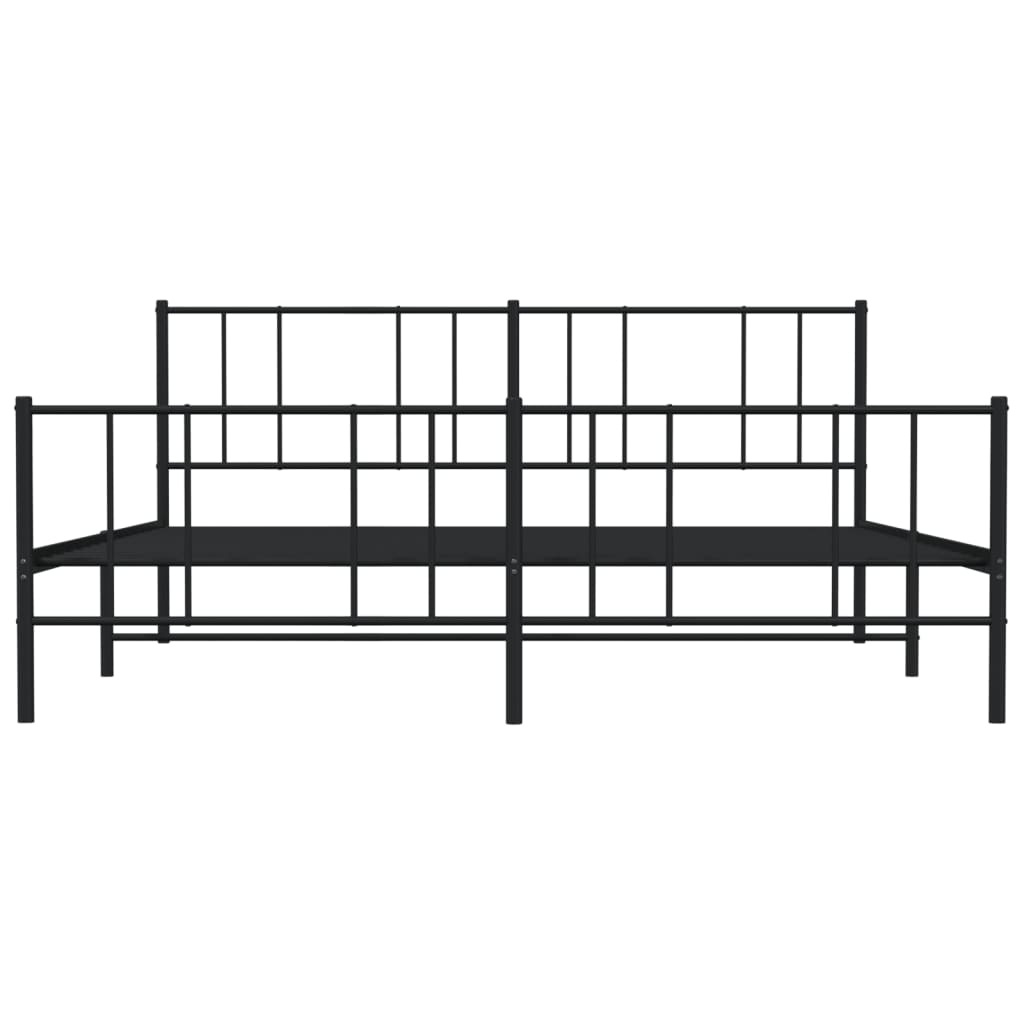 vidaXL Estructura cama sin colchón con estribo metal negro 180x200 cm