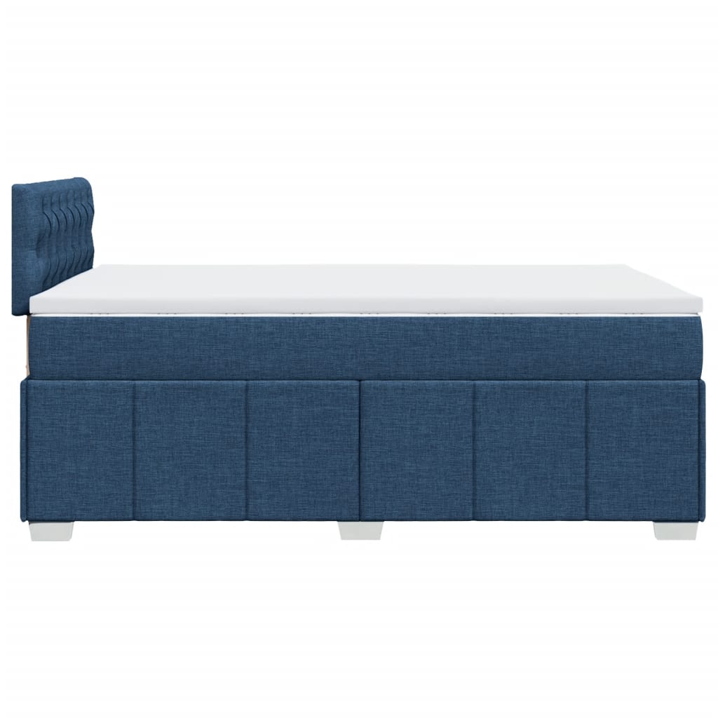 vidaXL Cama box spring con colchón tela azul 120x200 cm