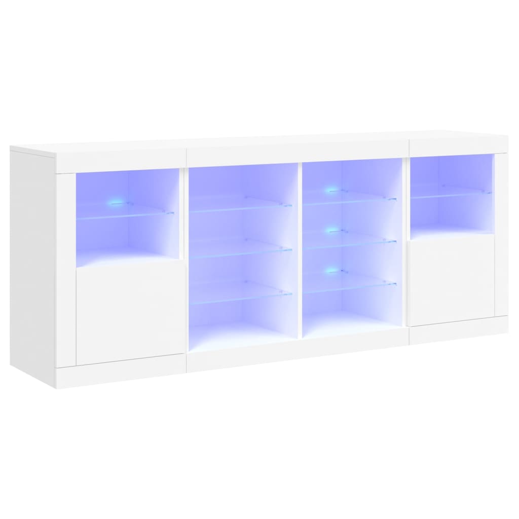 vidaXL Aparador con luces LED blanco 163x37x67 cm