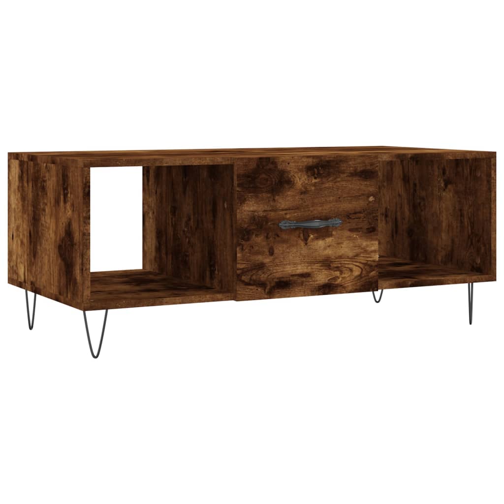 vidaXL Mesa de centro madera contrachapada roble ahumado 102x50x40 cm