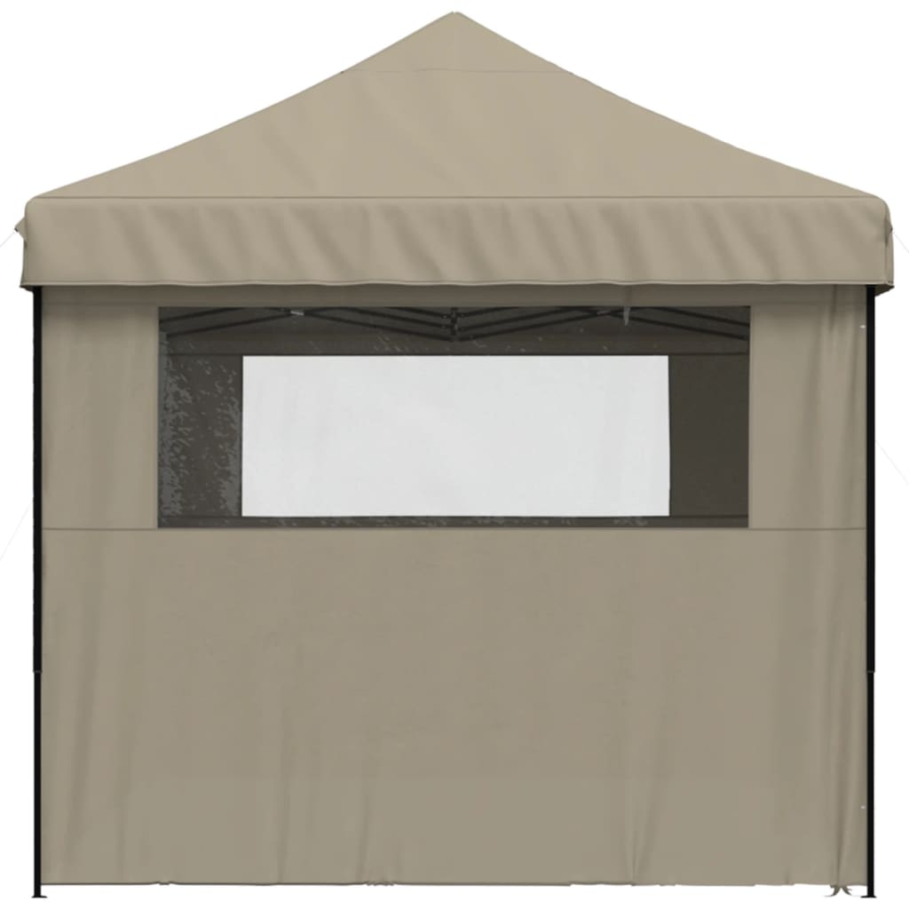 vidaXL Tienda de fiesta plegable Pop-Up con 4 paredes laterales taupe