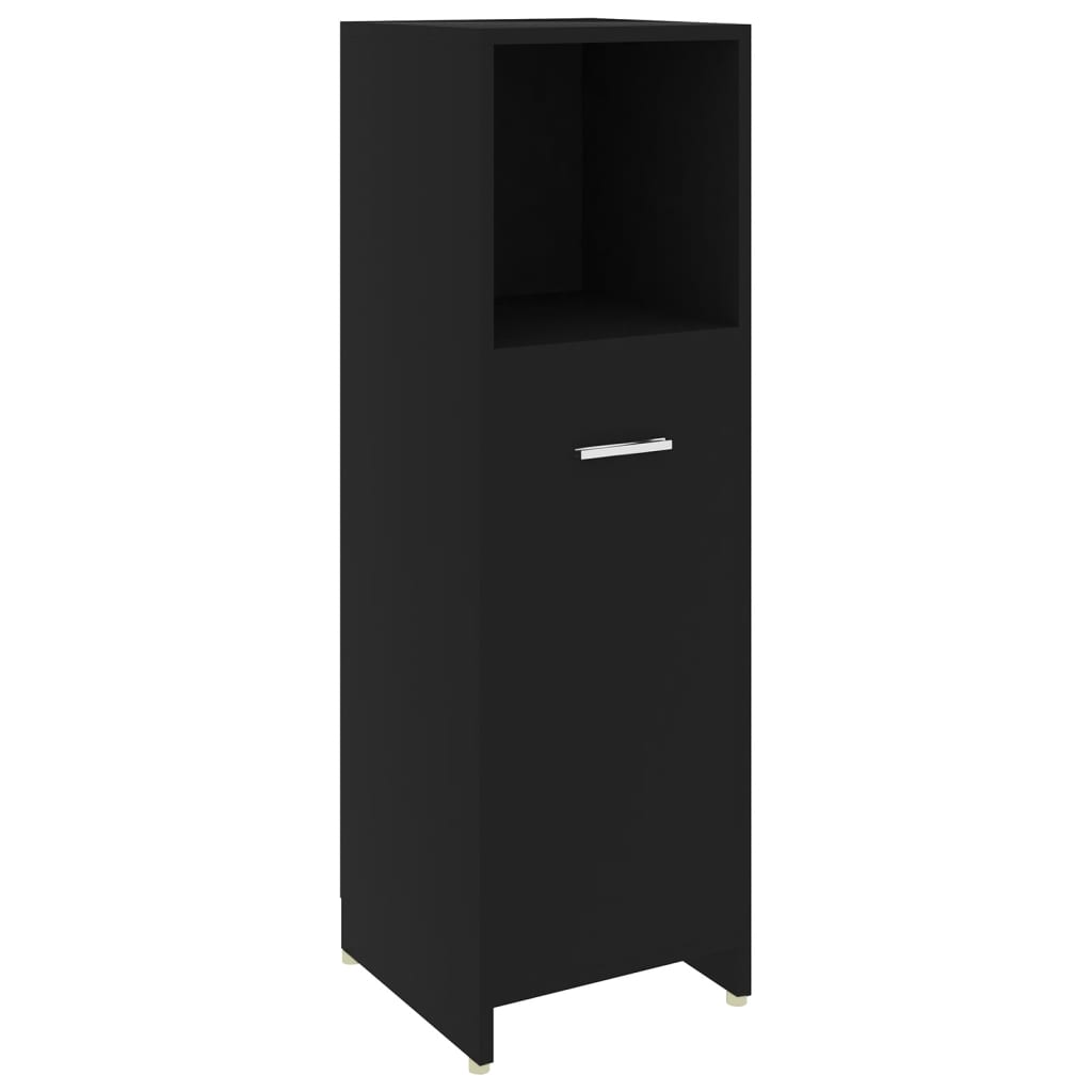 vidaXL Juego de muebles de baño 4 piezas negro