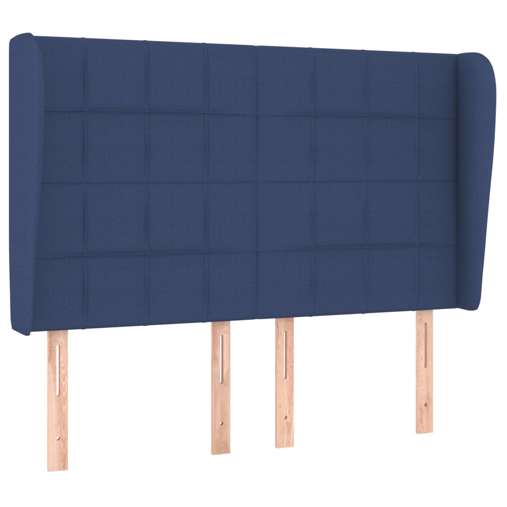 vidaXL Cama box spring con colchón tela azul 140x190 cm