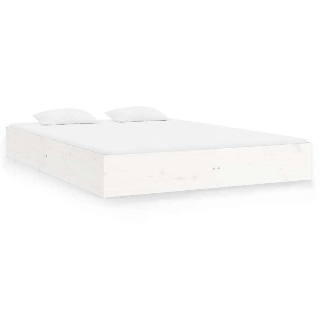 vidaXL Estructura de cama de madera maciza blanca 140x200 cm