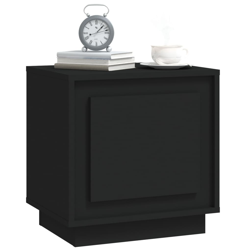 vidaXL Mesita de noche madera contrachapada negro 44x35x45 cm