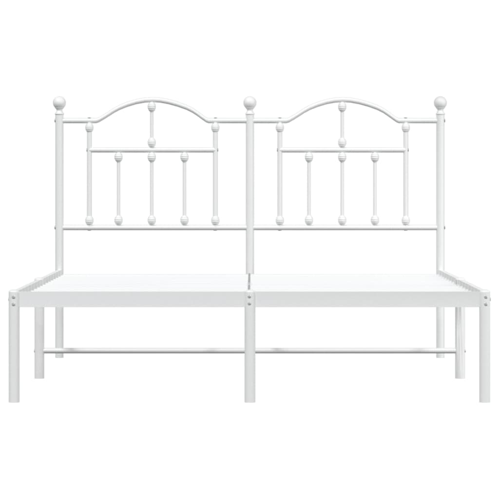 vidaXL Estructura de cama de metal con cabecero blanca 135x190 cm