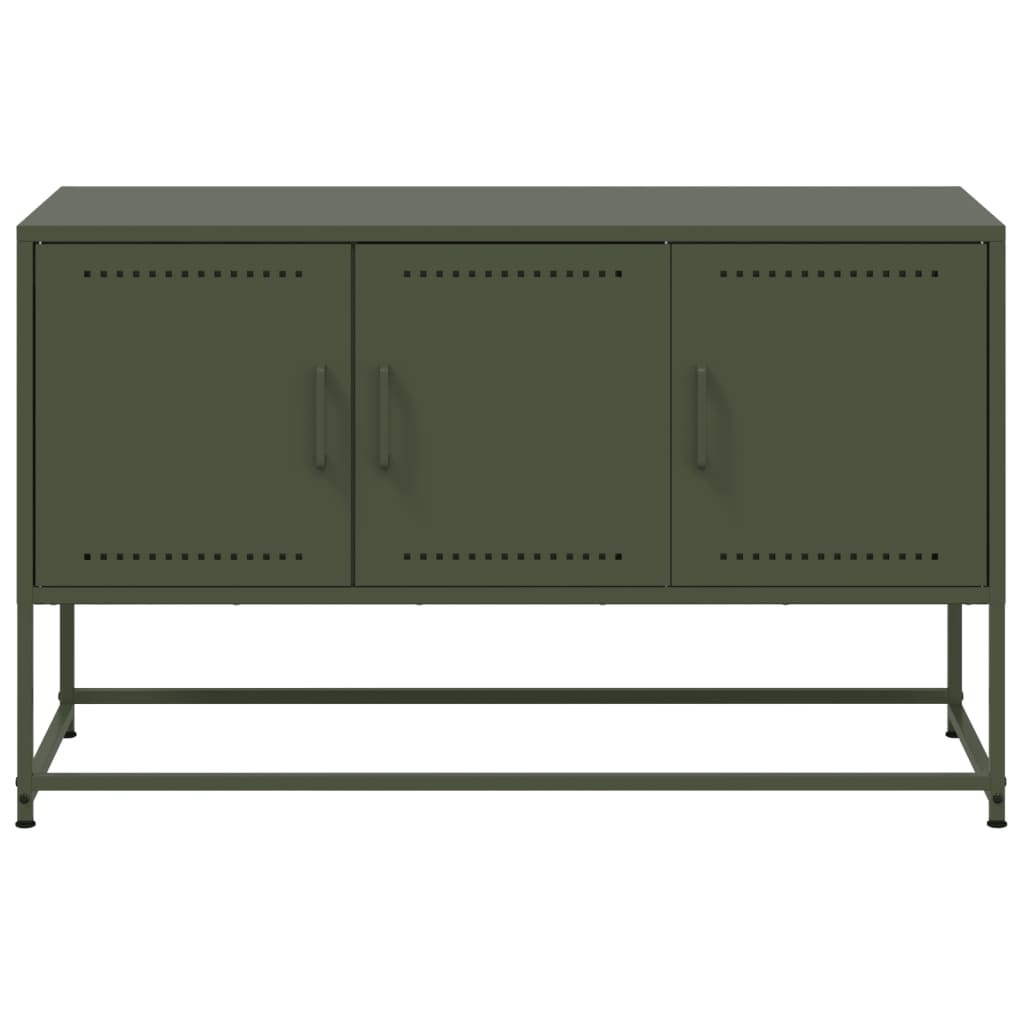 vidaXL Mueble para TV de acero verde oliva 100,5x39x60,5 cm