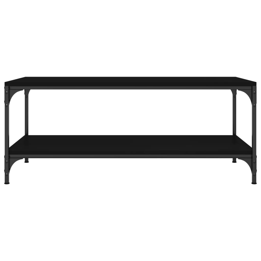 vidaXL Mesa de centro madera contrachapada negro 80x50x40 cm