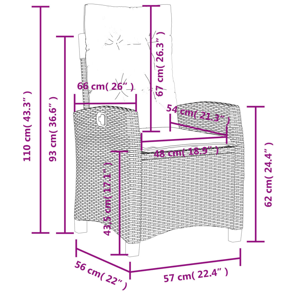 vidaXL Set de comedor jardín con cojines 4 pzas ratán sintético beige