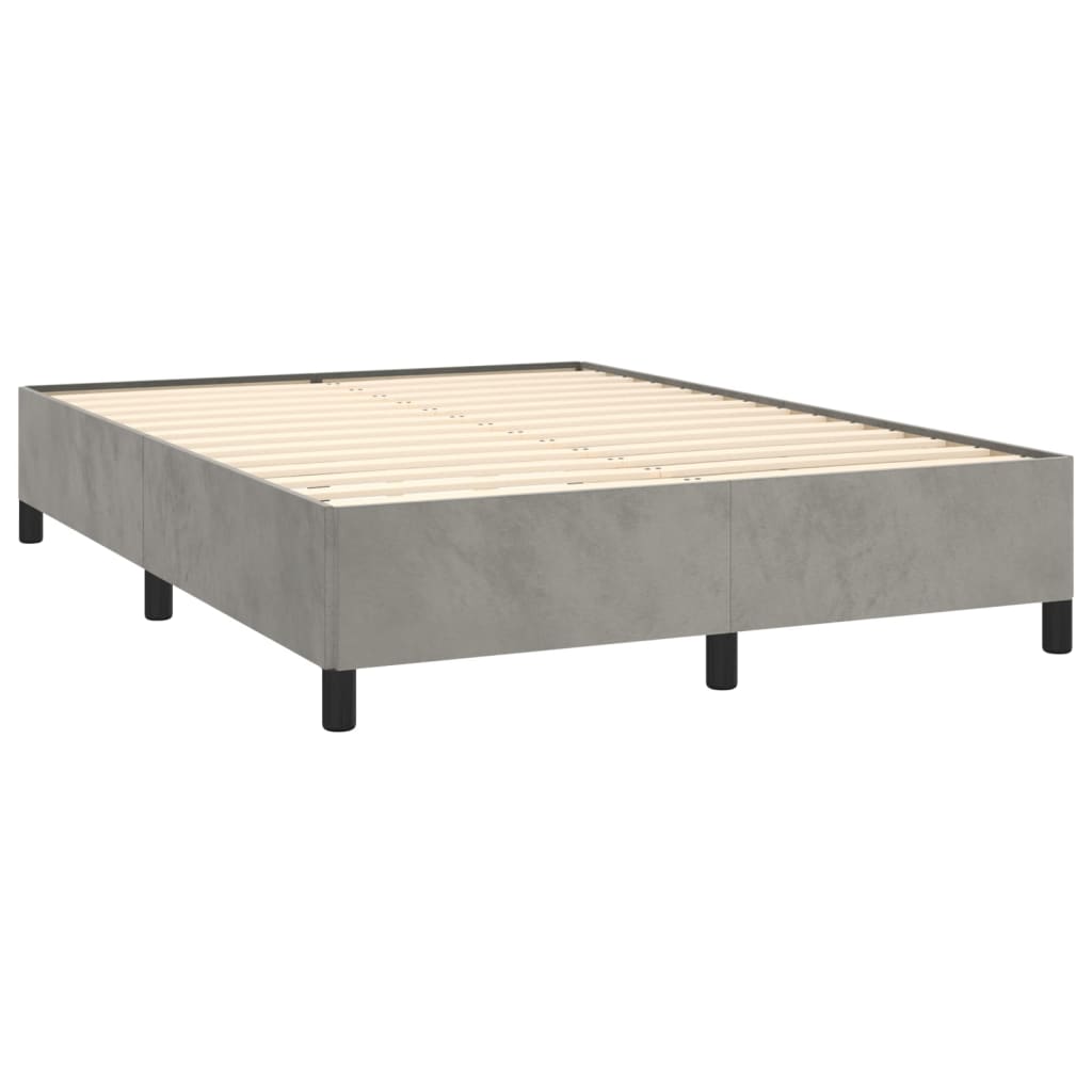 vidaXL Estructura de cama sin colchón terciopelo gris claro 140x190 cm