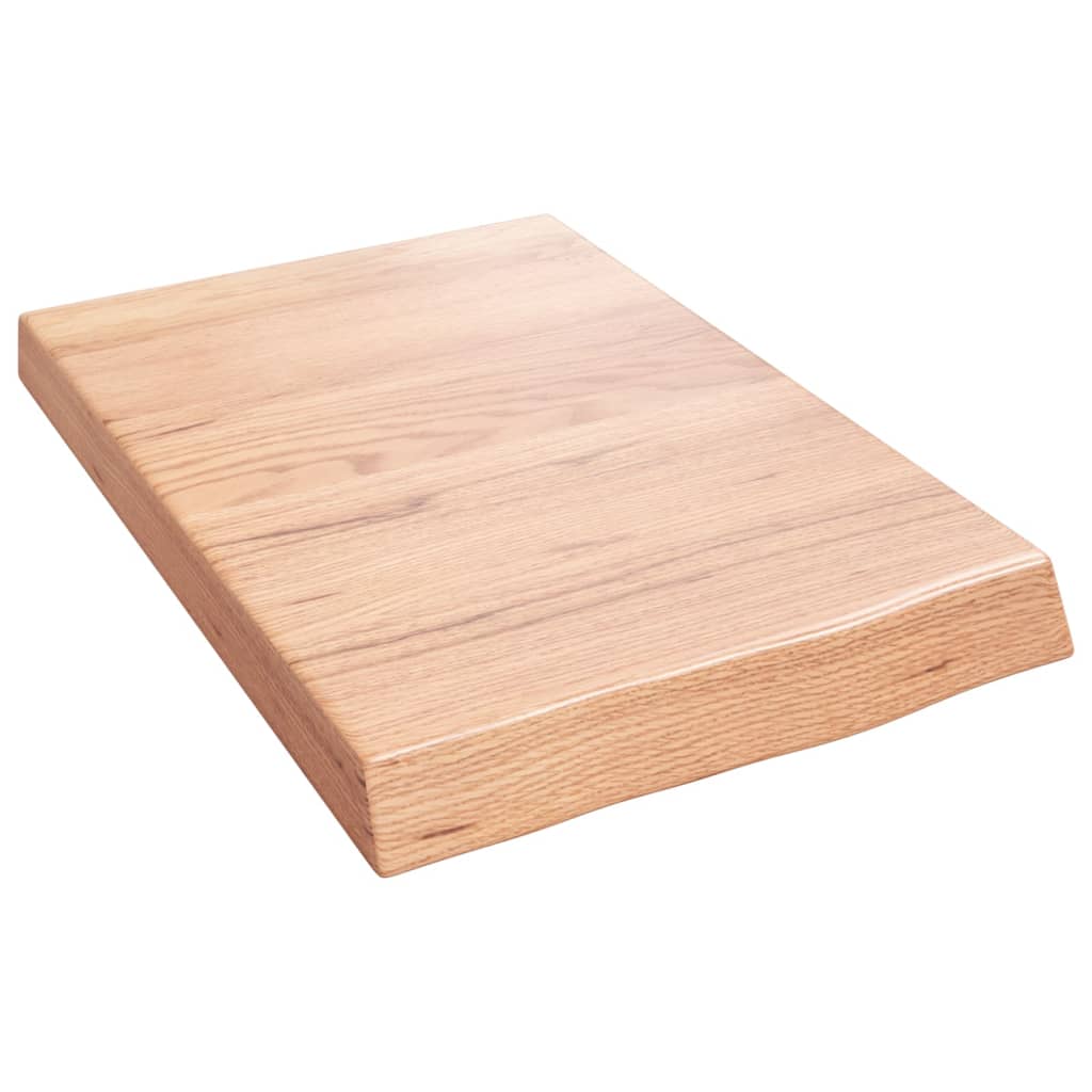 vidaXL Encimera baño madera maciza tratada marrón claro 40x60x(2-6) cm