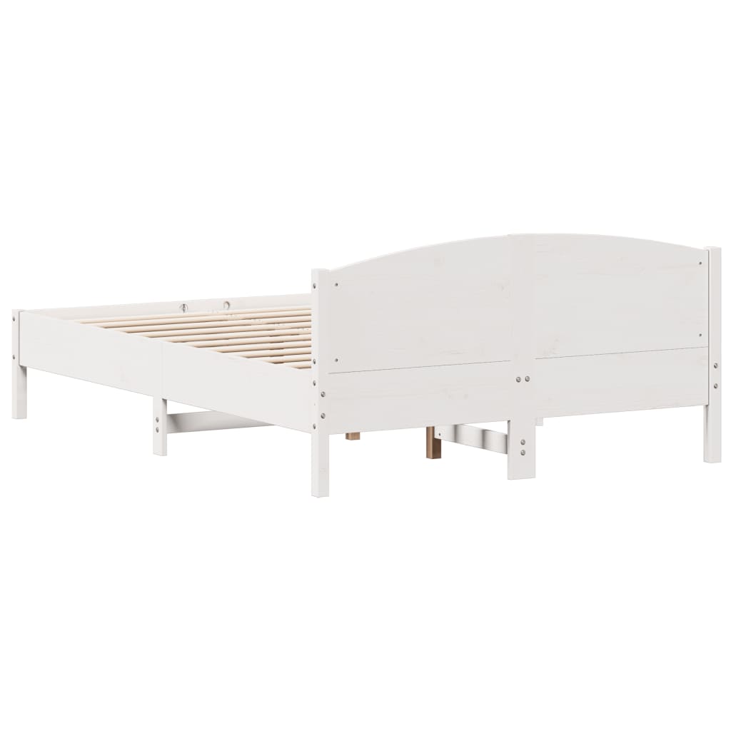 vidaXL Estructura de cama sin colchón madera de pino blanca 140x200 cm