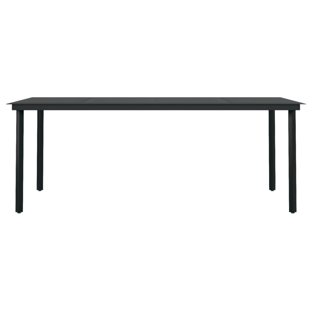 vidaXL Juego de comedor de jardín 7 piezas con cojines negro