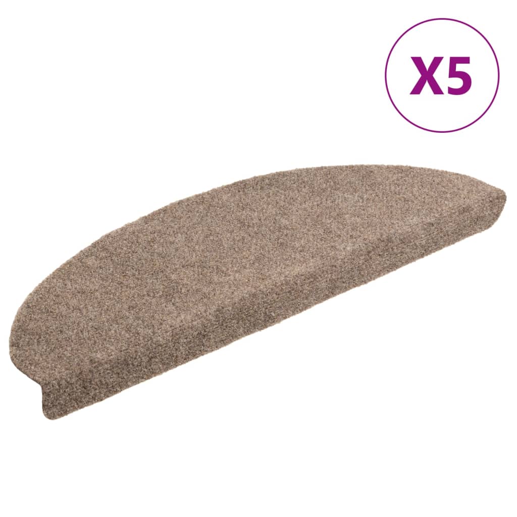 vidaXL Alfombrilla autoadhesiva de escalera 5 uds 65x21x4 cm crema