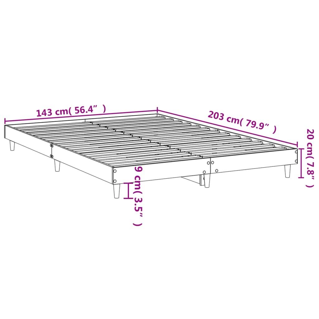 vidaXL Estructura de cama sin colchón madera roble Sonoma 140x200 cm