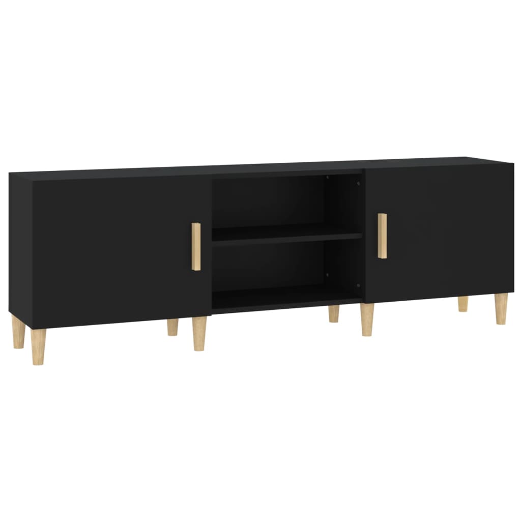 vidaXL Mueble para TV madera contrachapada negro 150x30x50 cm