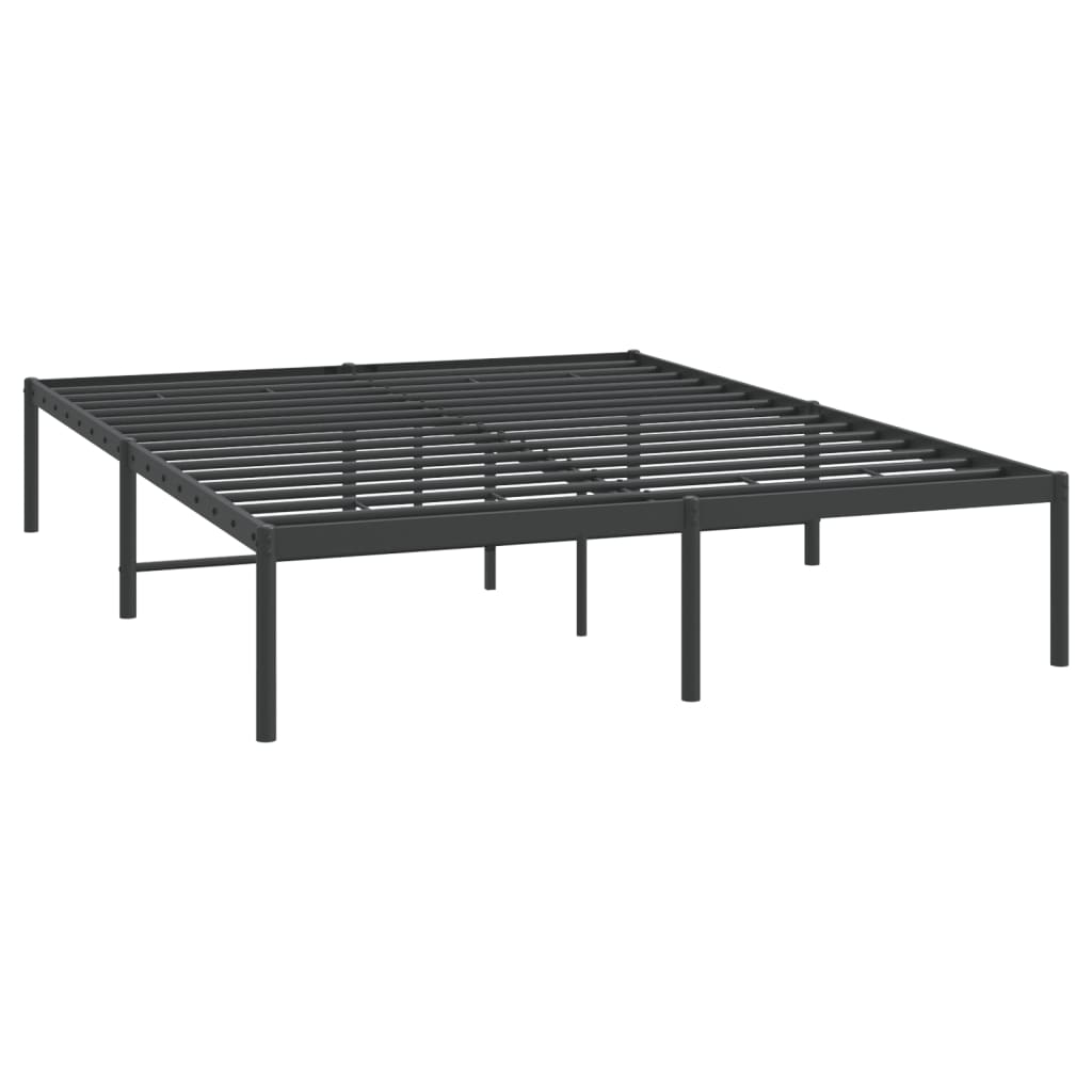 vidaXL Estructura de cama sin colchón metal negro 140x200 cm