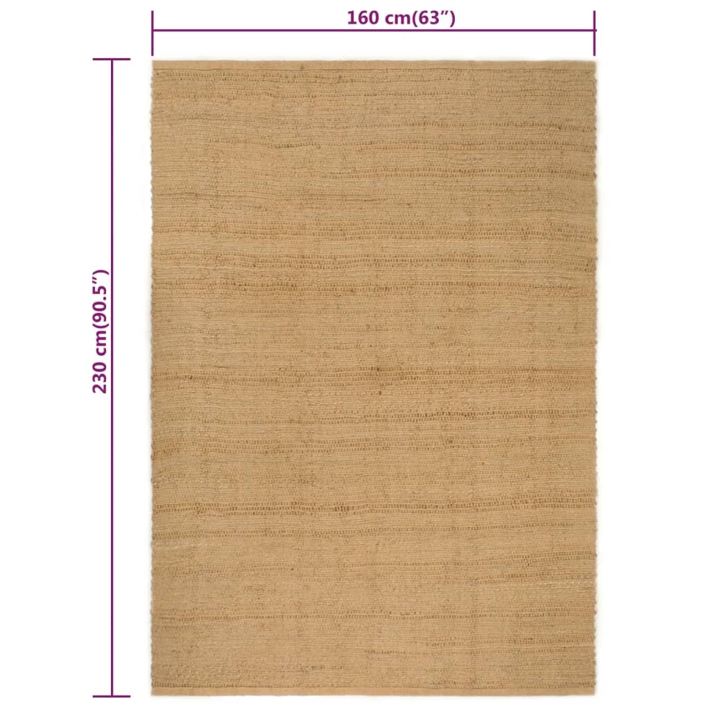 vidaXL Alfombra rectangular yute natural 160x230 cm