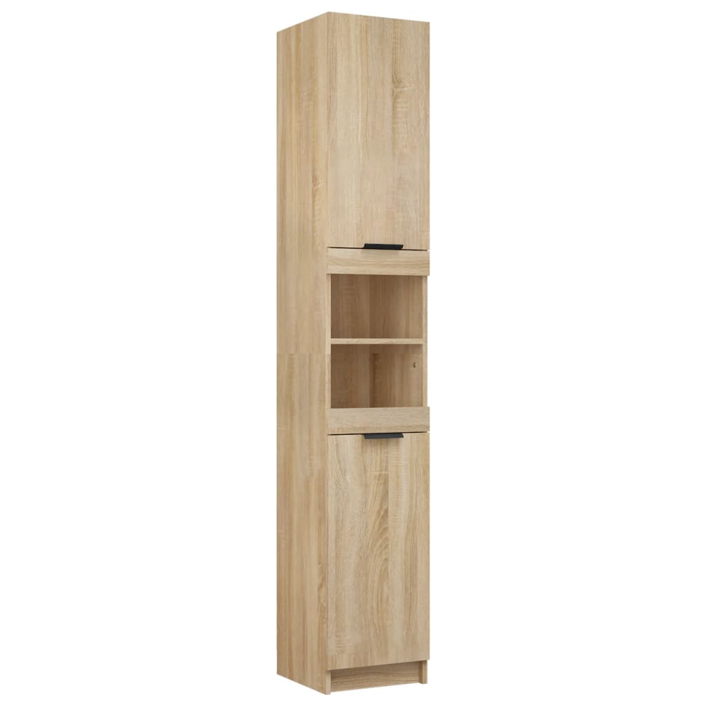 vidaXL Armario de baño madera ingeniería roble Sonoma 32x34x188,5 cm