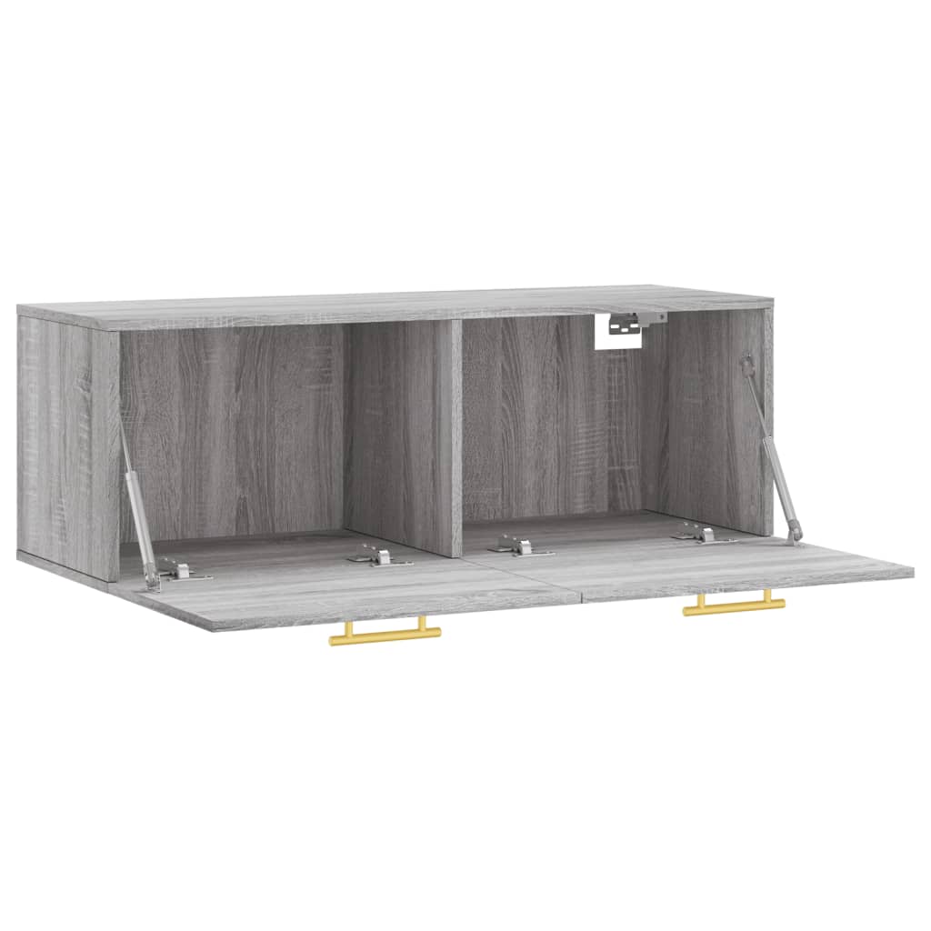 vidaXL Armario de pared madera ingeniería gris Sonoma 100x36,5x35 cm