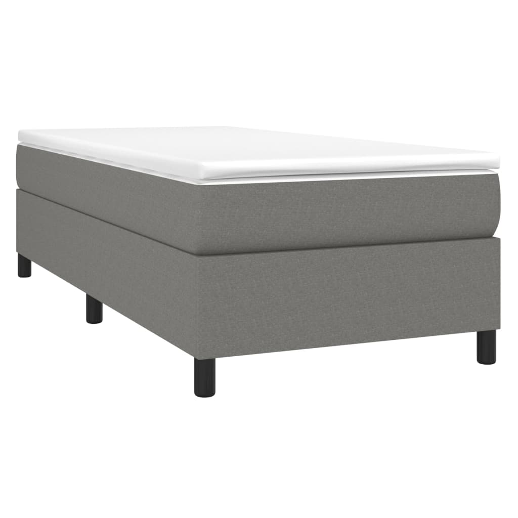 vidaXL Cama box spring con colchón tela gris oscuro 90x200 cm