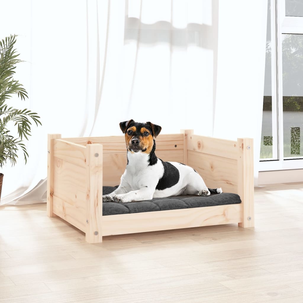 vidaXL Cama para perros madera maciza pino marrón miel 95,5x65,5x28 cm