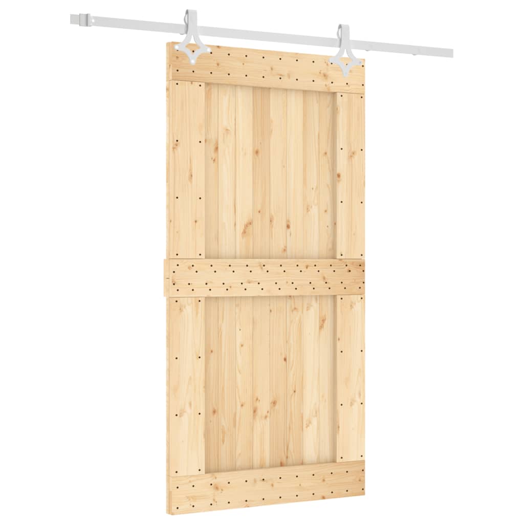 vidaXL Puerta corredera con herrajes madera maciza de pino 100x210 cm