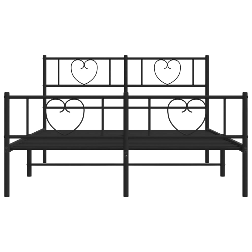 vidaXL Estructura cama sin colchón con estribo metal negro 120x200 cm