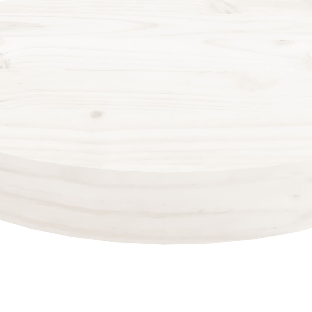 vidaXL Tablero de mesa redondo madera maciza de pino blanco Ø50x3 cm