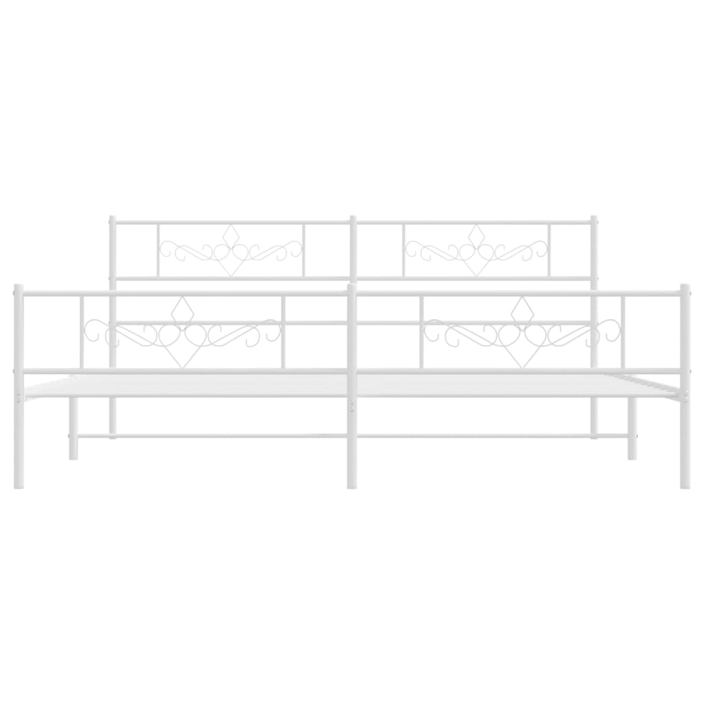 vidaXL Estructura cama sin colchón con estribo metal blanco 180x200 cm