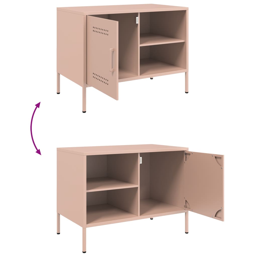 vidaXL Mueble de TV acero rosa 68x39x50,5 cm