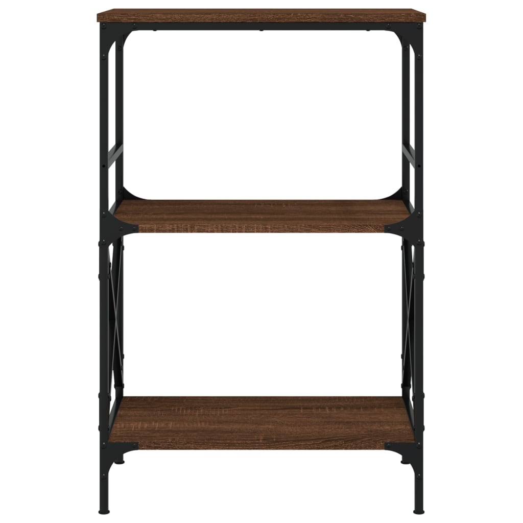 vidaXL Librería 3 estantes madera ingeniería roble marrón 59x35x90,5cm