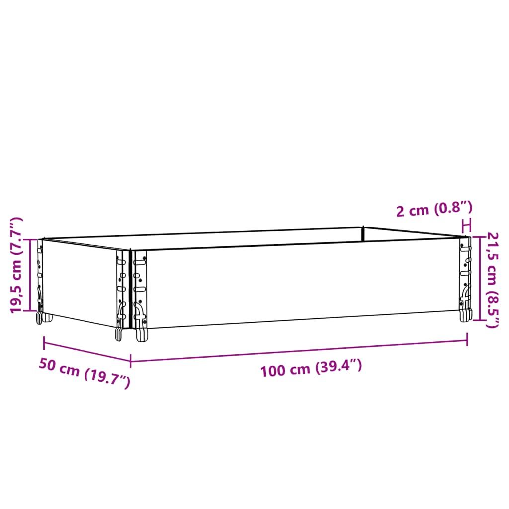 vidaXL Jardinera de madera maciza de pino gris 100x50 cm