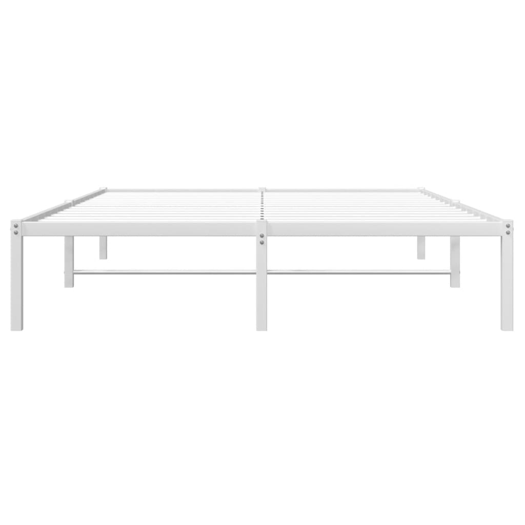 vidaXL Estructura de cama de metal blanca 135x190 cm